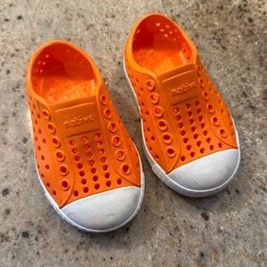 Native Kids Shoes in Orange and White